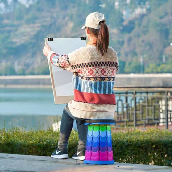 Tabouret pliant à usage intensif télescopique, portable. Idéal pour le camping et la pêche. – Image 5