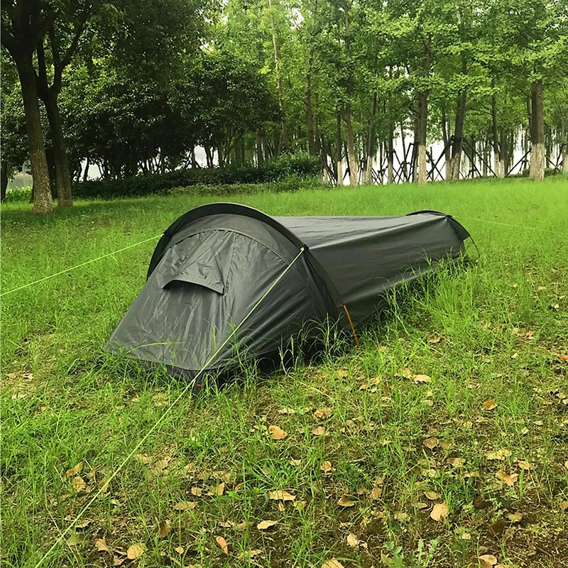 Tente de camping 1 personne, ultralégère, compacte, sac de couchage d'extérieur, grand espace, imperméable, pour randonnée – Image 4