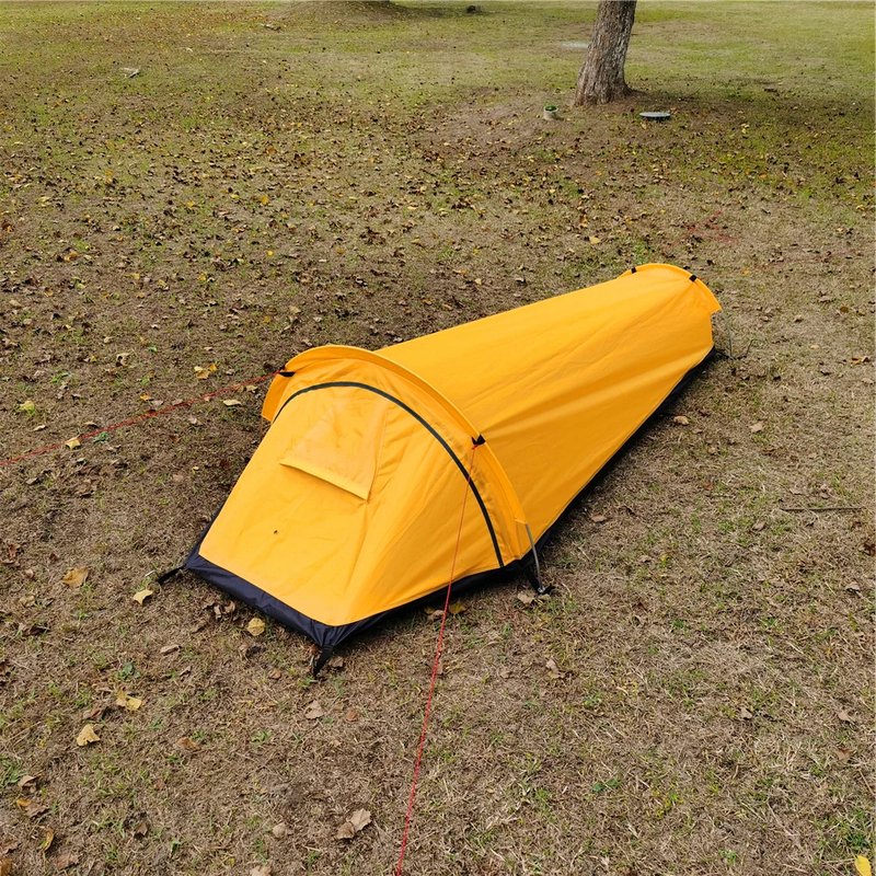Tente de camping 1 personne, ultralégère, compacte, sac de couchage d'extérieur, grand espace, imperméable, pour randonnée – Image 3